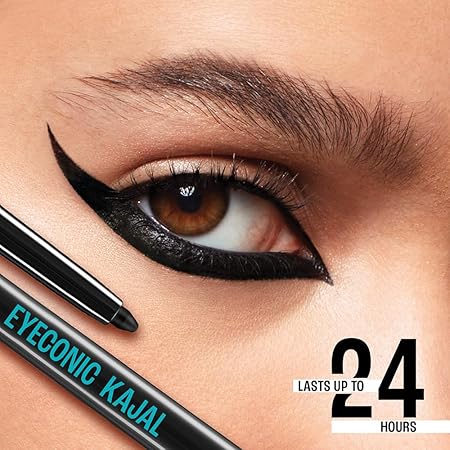 Lakme Eyeconic Black Kajal 0.35 g (Combo Pack of 2) Matte Kohl Liner in a Twist Up Pencil - Waterproof|| Smudge Proof & Long Lasting Eye Makeup - Image 3